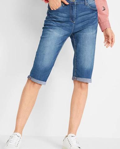 Strečové džínsové bermudy s komfortným pásom