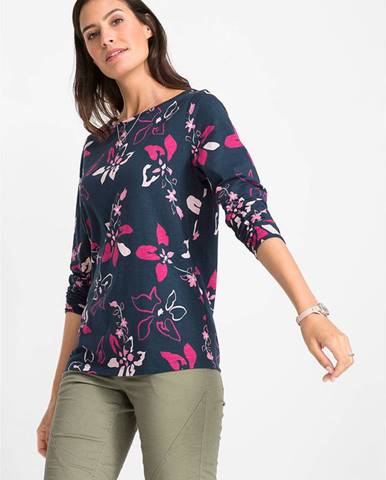 Tričko s dlhým rukávom s kvetovanou potlačou