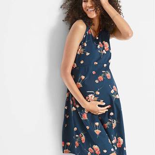 Materské šaty s kvetovanou potlačou