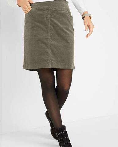 Strečová kordová sukňa s pohodlným pásom