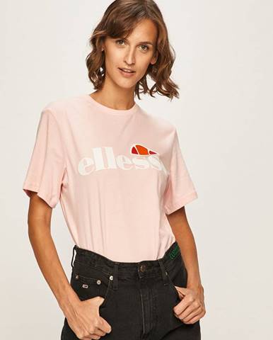 Bavlnené tričko Ellesse ružová farba